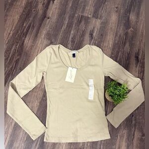 NEW-Universal Thread Beige Long Sleeve Blouse